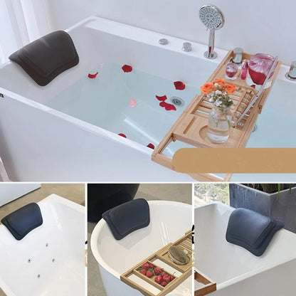 Bathtub Pillow Ergonomic Neck Support Silicone Foam Suction Cups