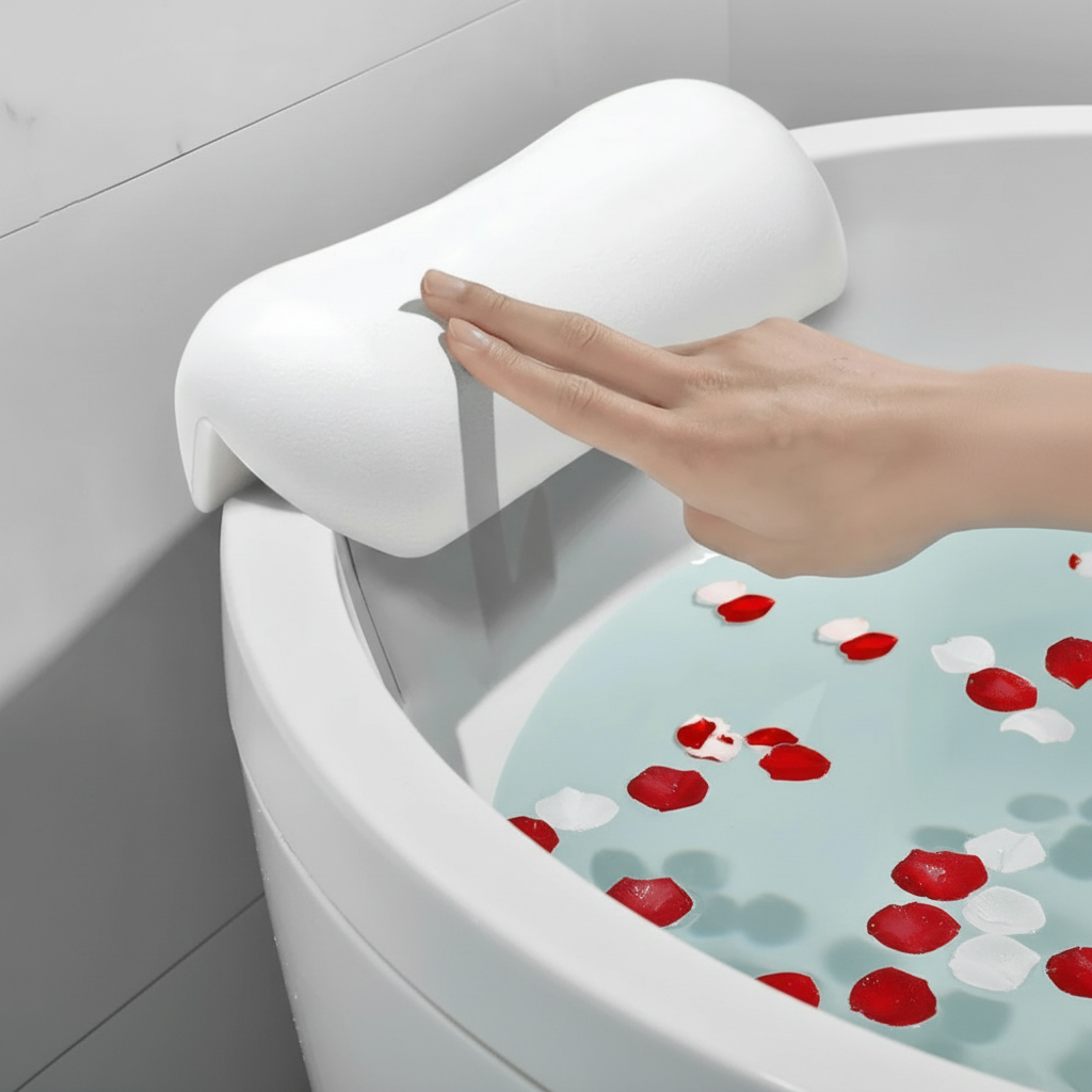 Bathtub Pillow Ergonomic Water-Repellent Suction Cups