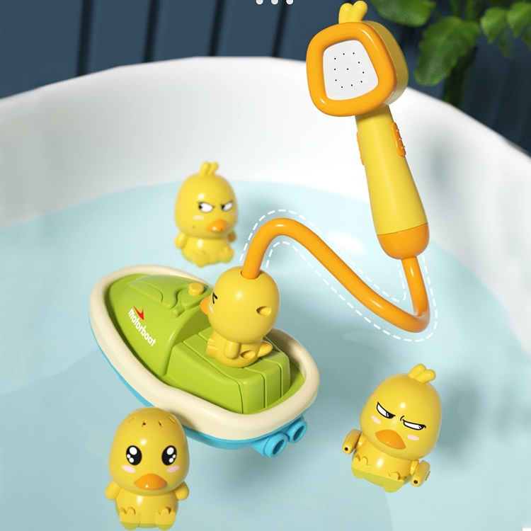 Bathtub Toy Battery-Powered Shower Head & Spraying Ducks