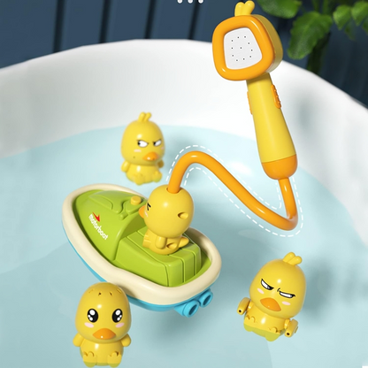 Bathtub Toy Battery-Powered Shower Head & Spraying Ducks