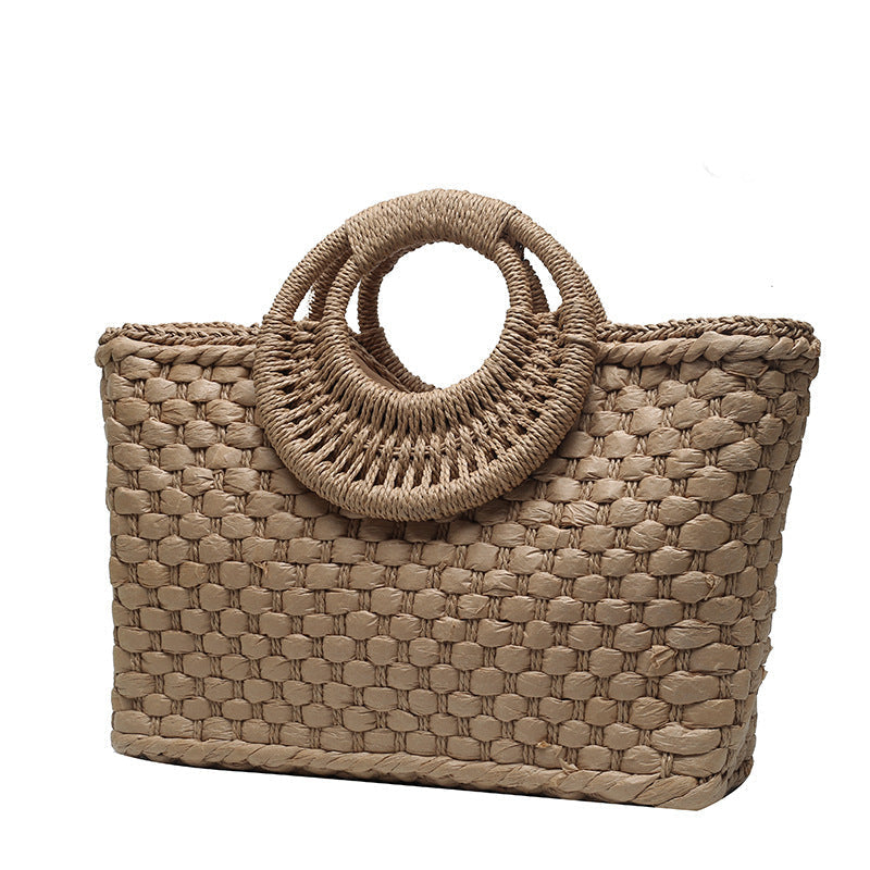 Beach Bag Woven Round Handles Sand & Saltwater Resistant