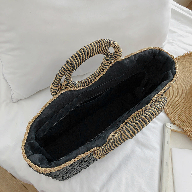 Beach Bag Woven Round Handles Sand & Saltwater Resistant