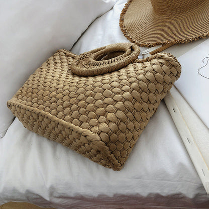 Beach Bag Woven Round Handles Sand & Saltwater Resistant