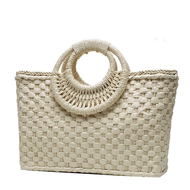 Beach Bag Woven Round Handles Sand & Saltwater Resistant
