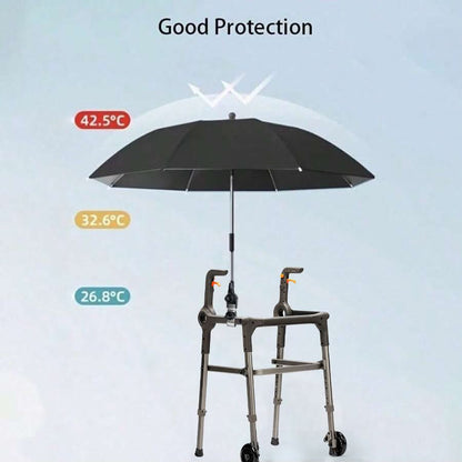 Beach Chair Umbrella 360° Swivel Clamp-On UV-Resistant Fabric