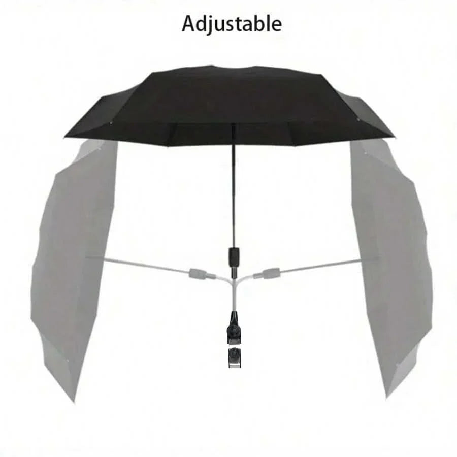 Beach Chair Umbrella 360° Swivel Clamp-On UV-Resistant Fabric
