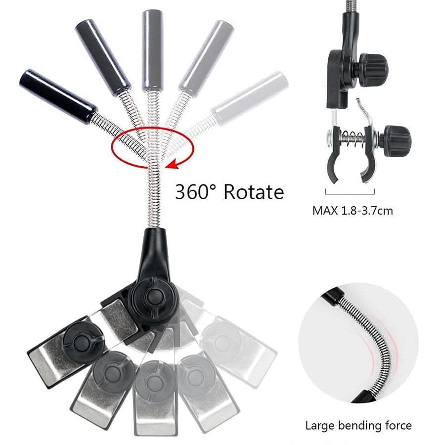 Beach Chair Umbrella 360° Swivel Clamp-On UV-Resistant Fabric