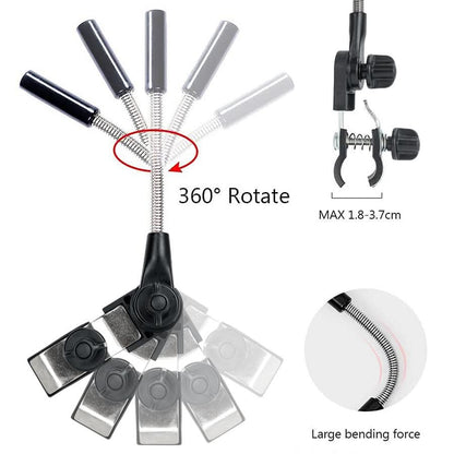 Beach Chair Umbrella 360° Swivel Clamp-On UV-Resistant Fabric