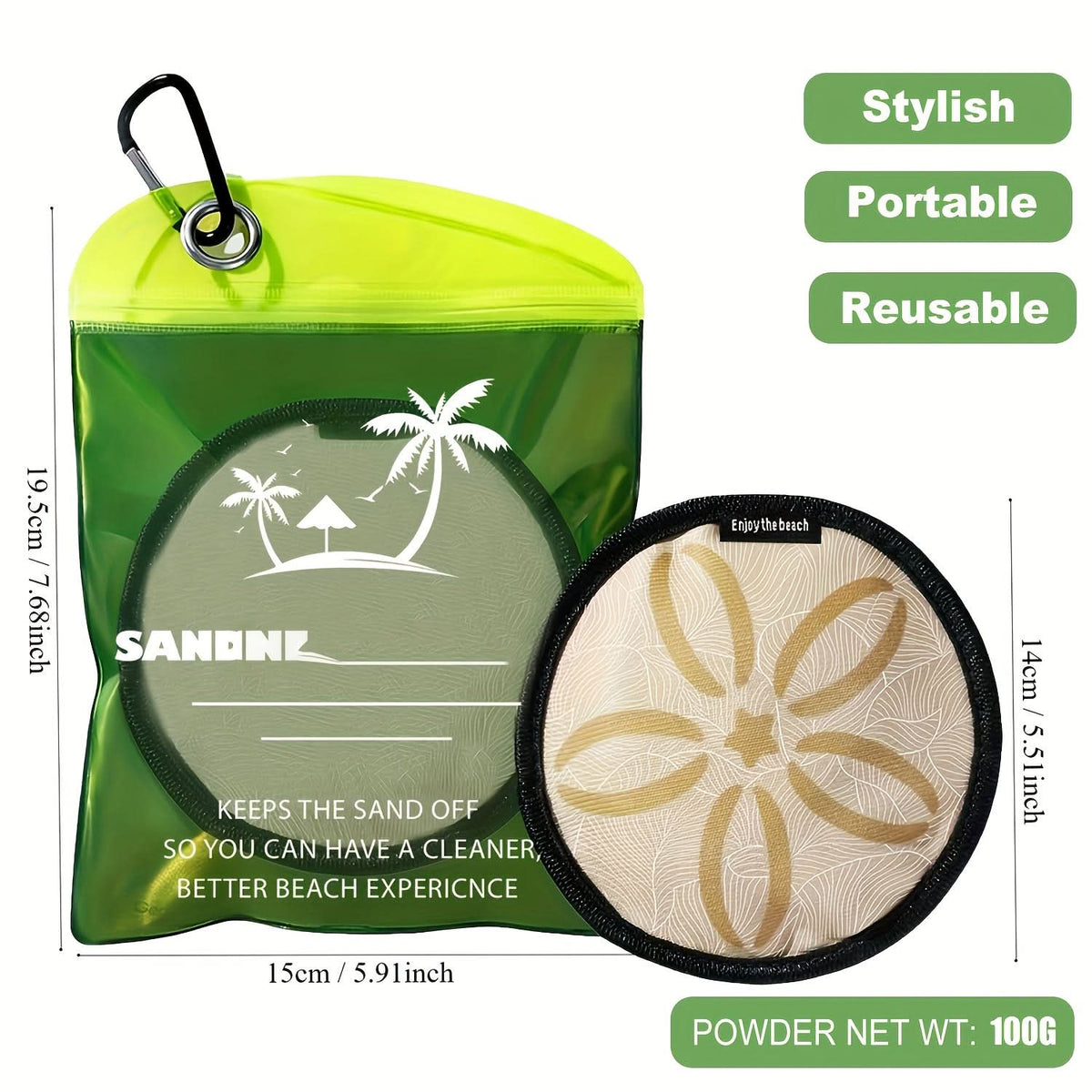 Beach Sand Remover Travel Size Lightweight Skin-Friendly