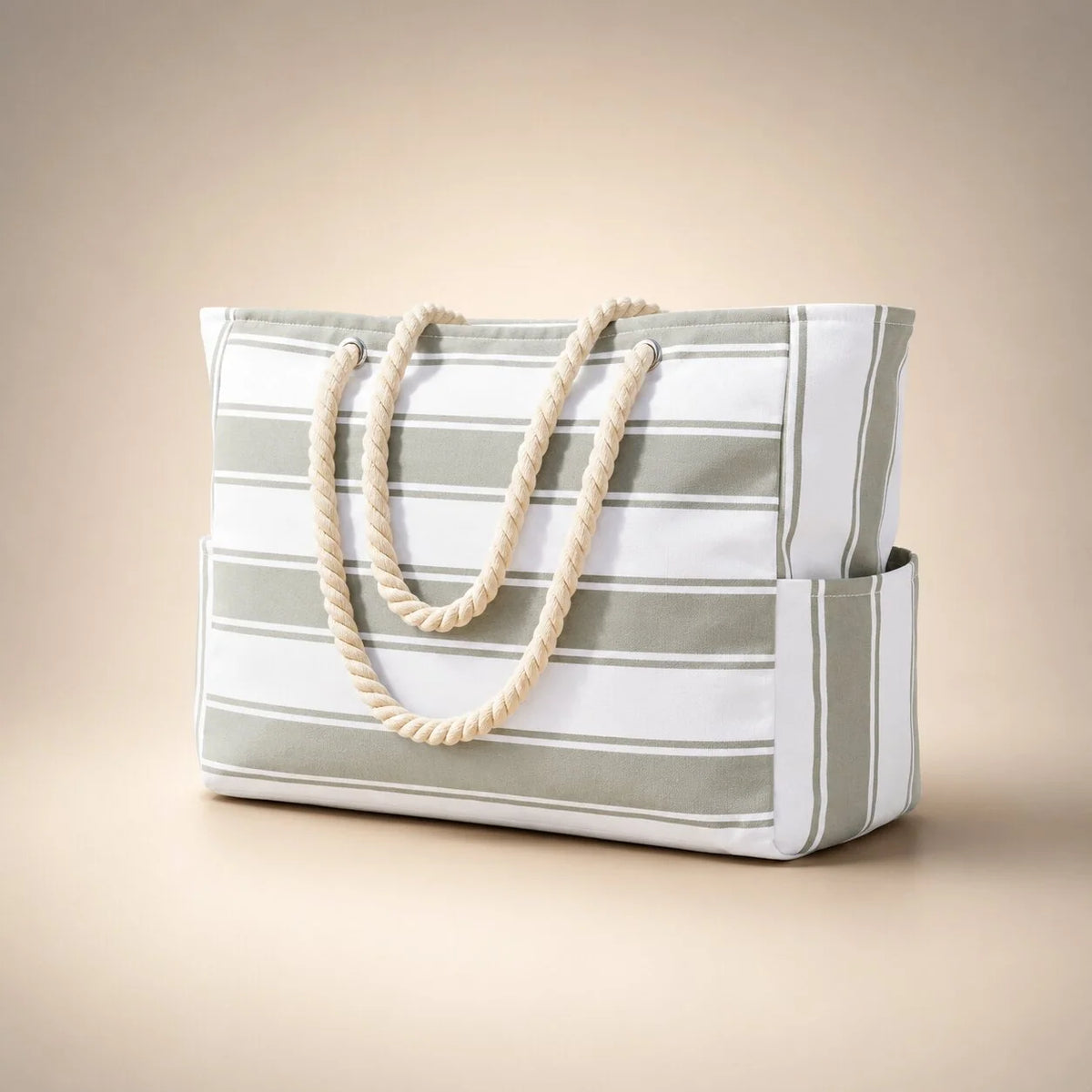 Beach Tote Bag Water-Resistant Zip Top & Multiple Pockets