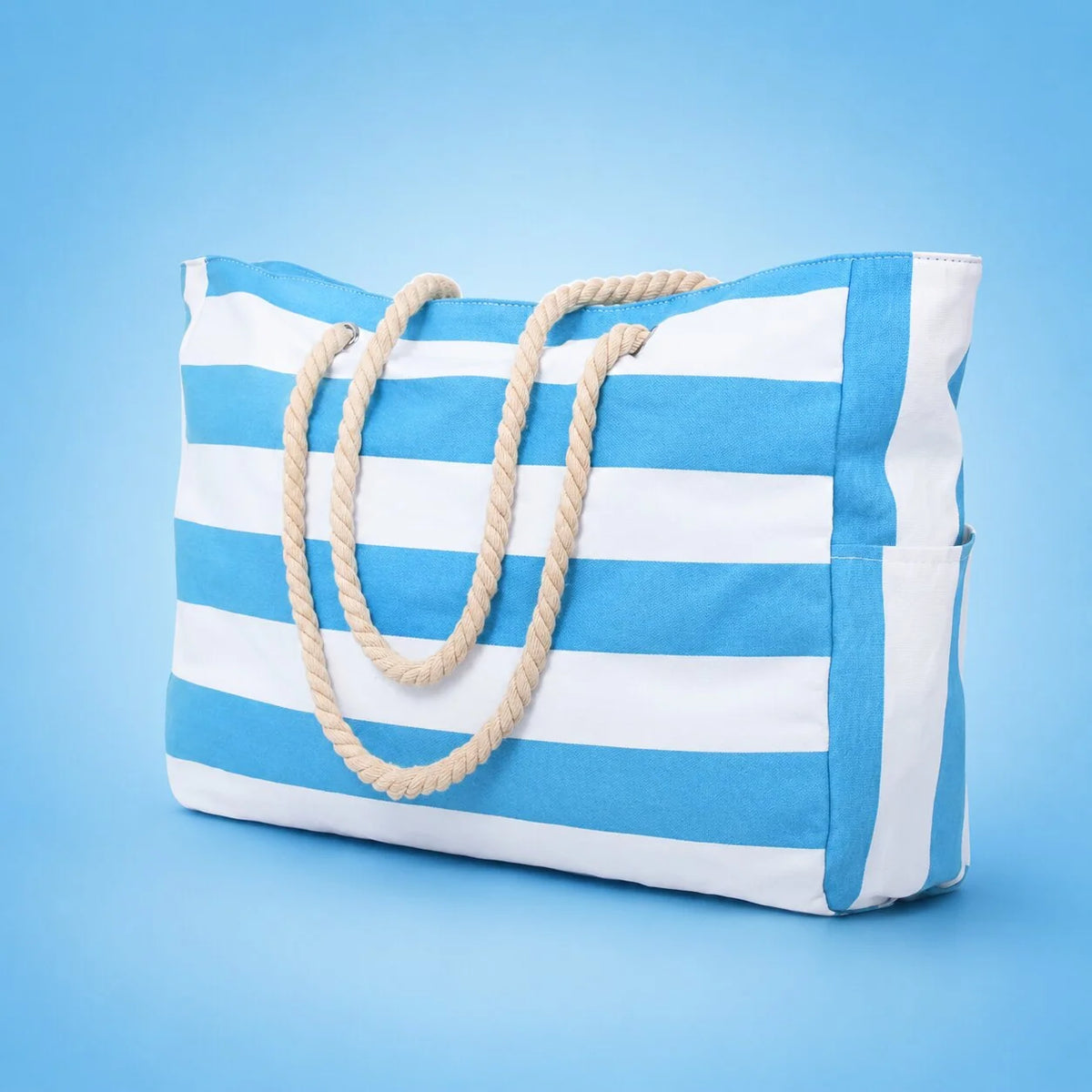 Beach Tote Bag Water-Resistant Zip Top & Multiple Pockets