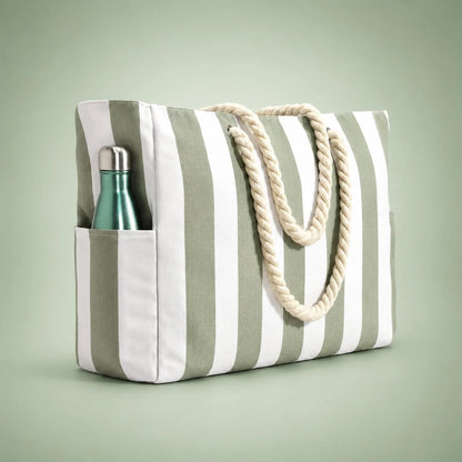 Beach Tote Bag Water-Resistant Zip Top & Multiple Pockets