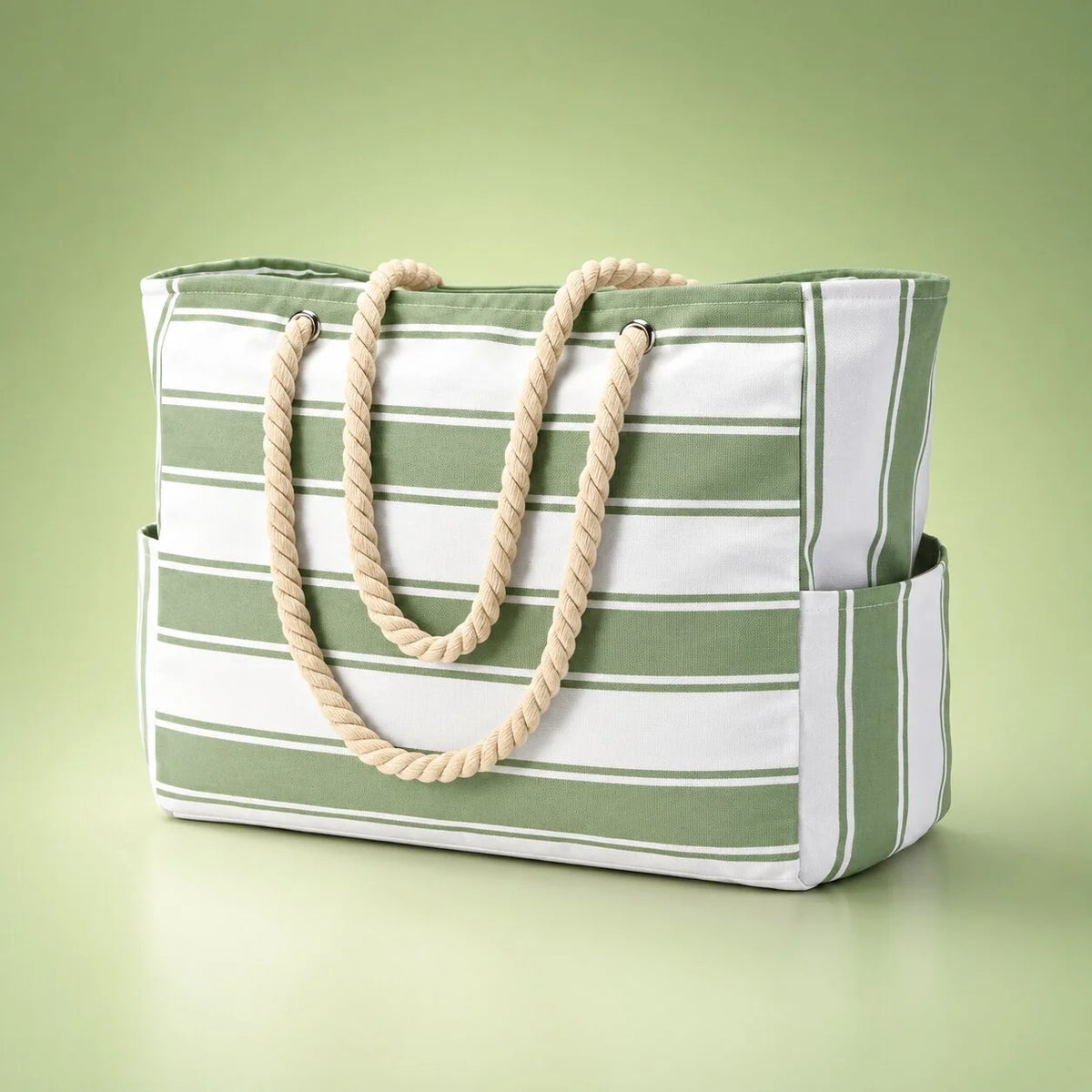 Beach Tote Bag Water-Resistant Zip Top & Multiple Pockets