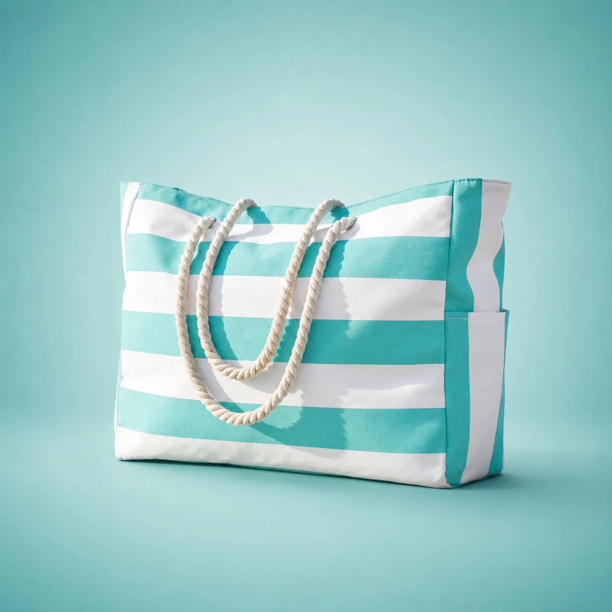 Beach Tote Bag Water-Resistant Zip Top & Multiple Pockets