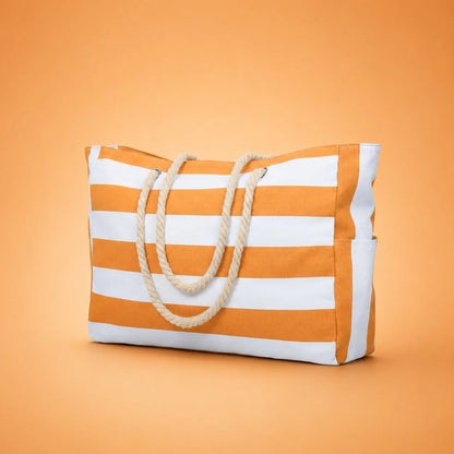 Beach Tote Bag Water-Resistant Zip Top & Multiple Pockets
