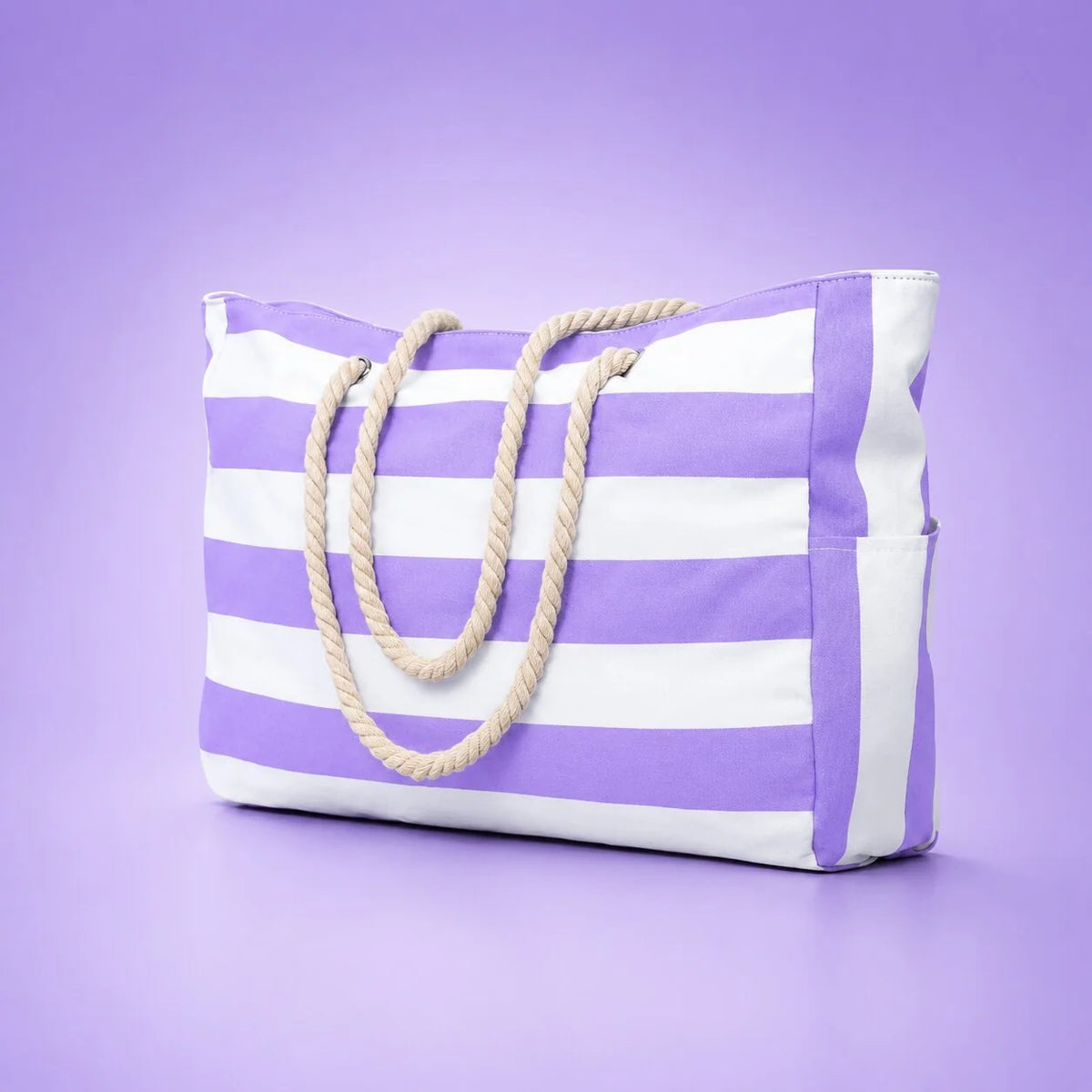 Beach Tote Bag Water-Resistant Zip Top & Multiple Pockets