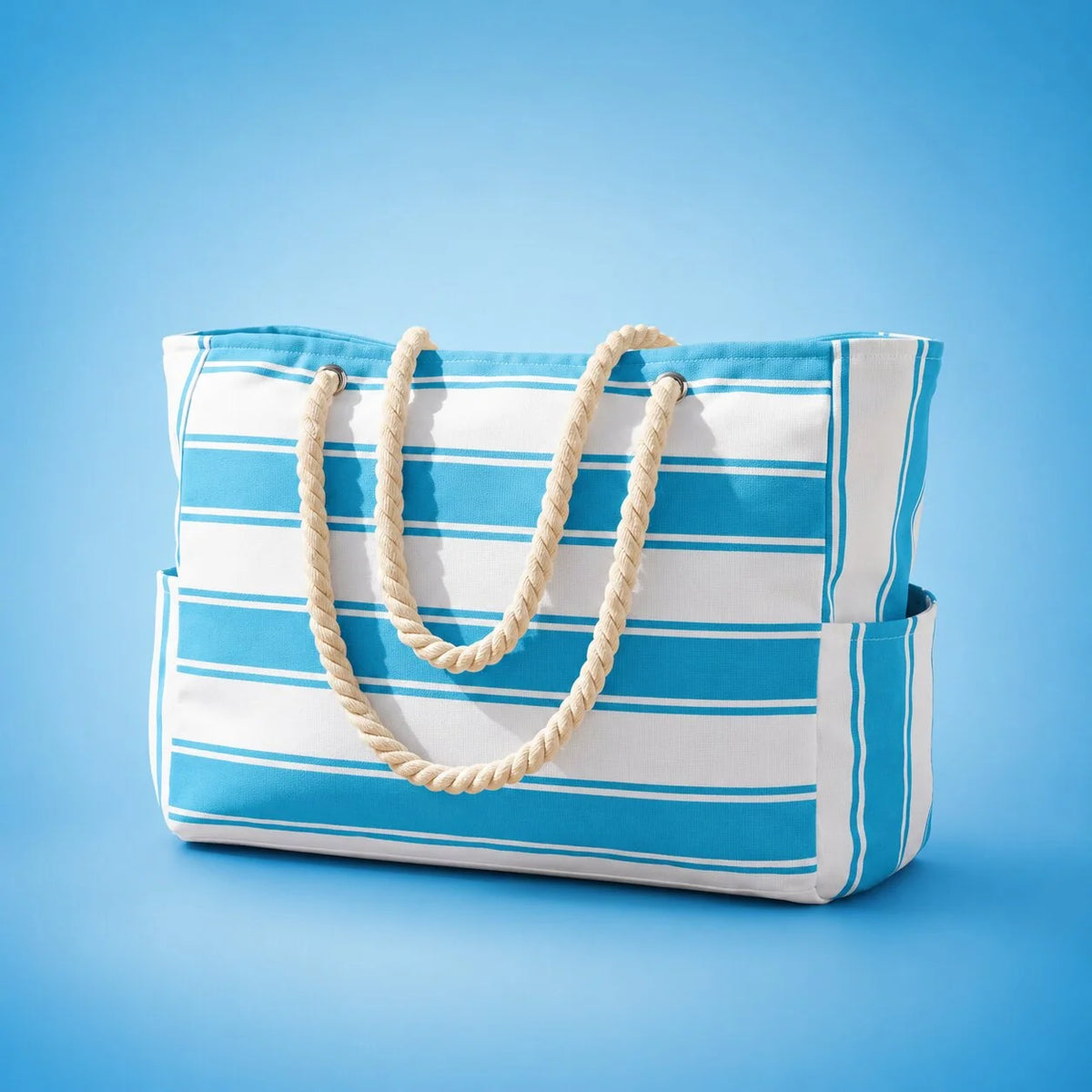 Beach Tote Bag Water-Resistant Zip Top & Multiple Pockets