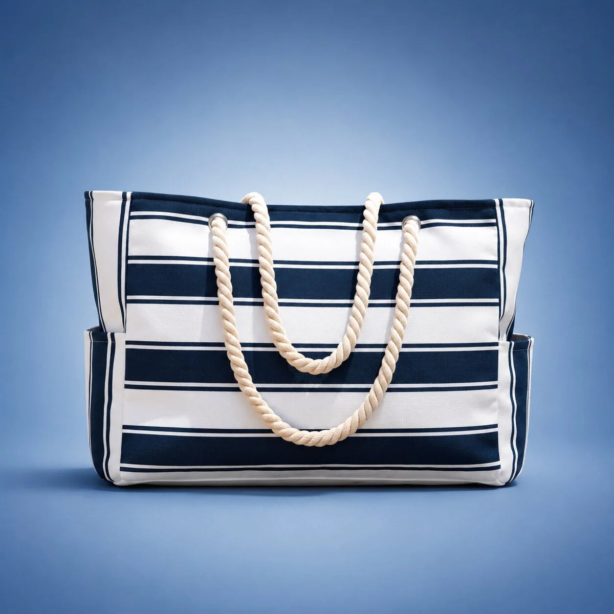 Beach Tote Bag Water-Resistant Zip Top & Multiple Pockets