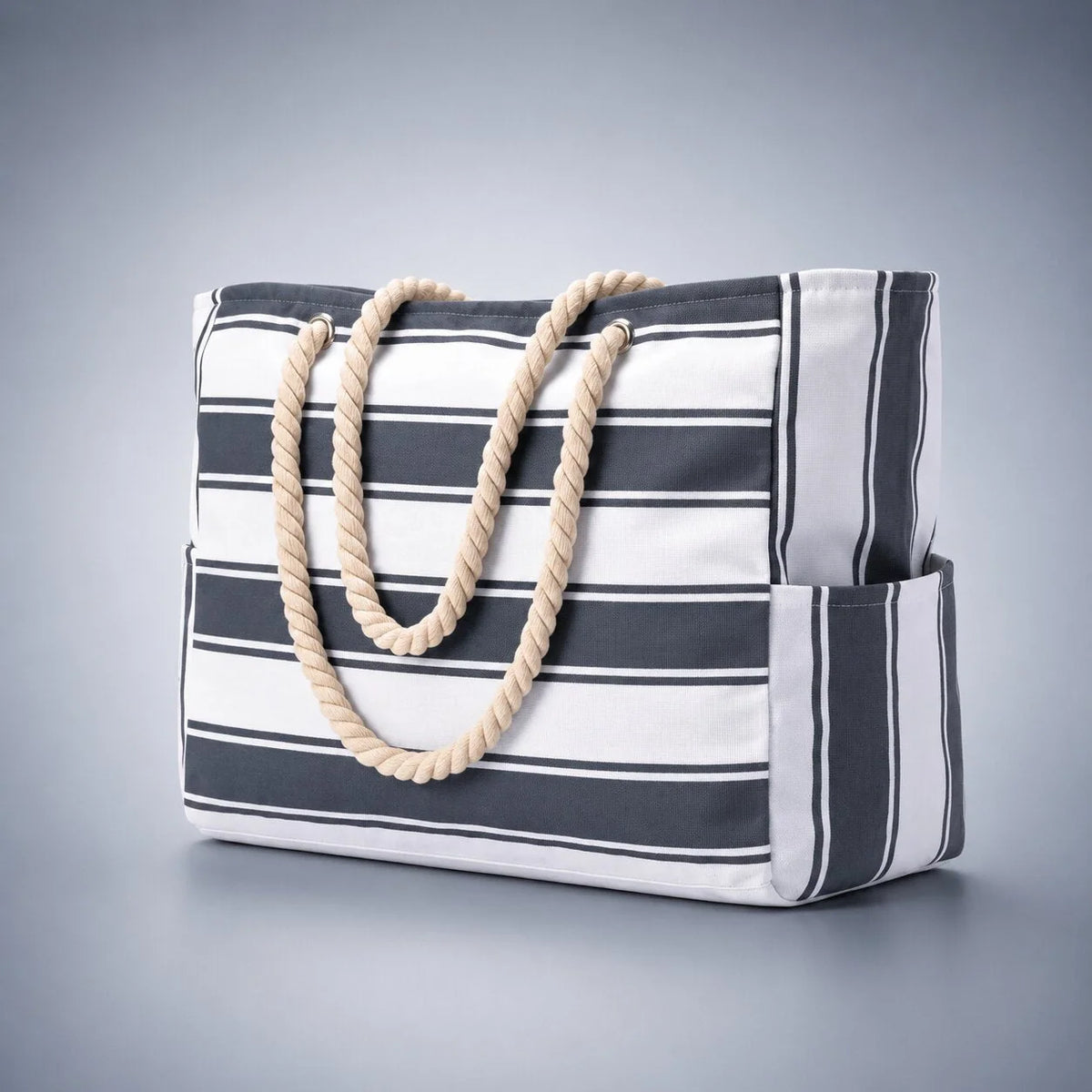 Beach Tote Bag Water-Resistant Zip Top & Multiple Pockets