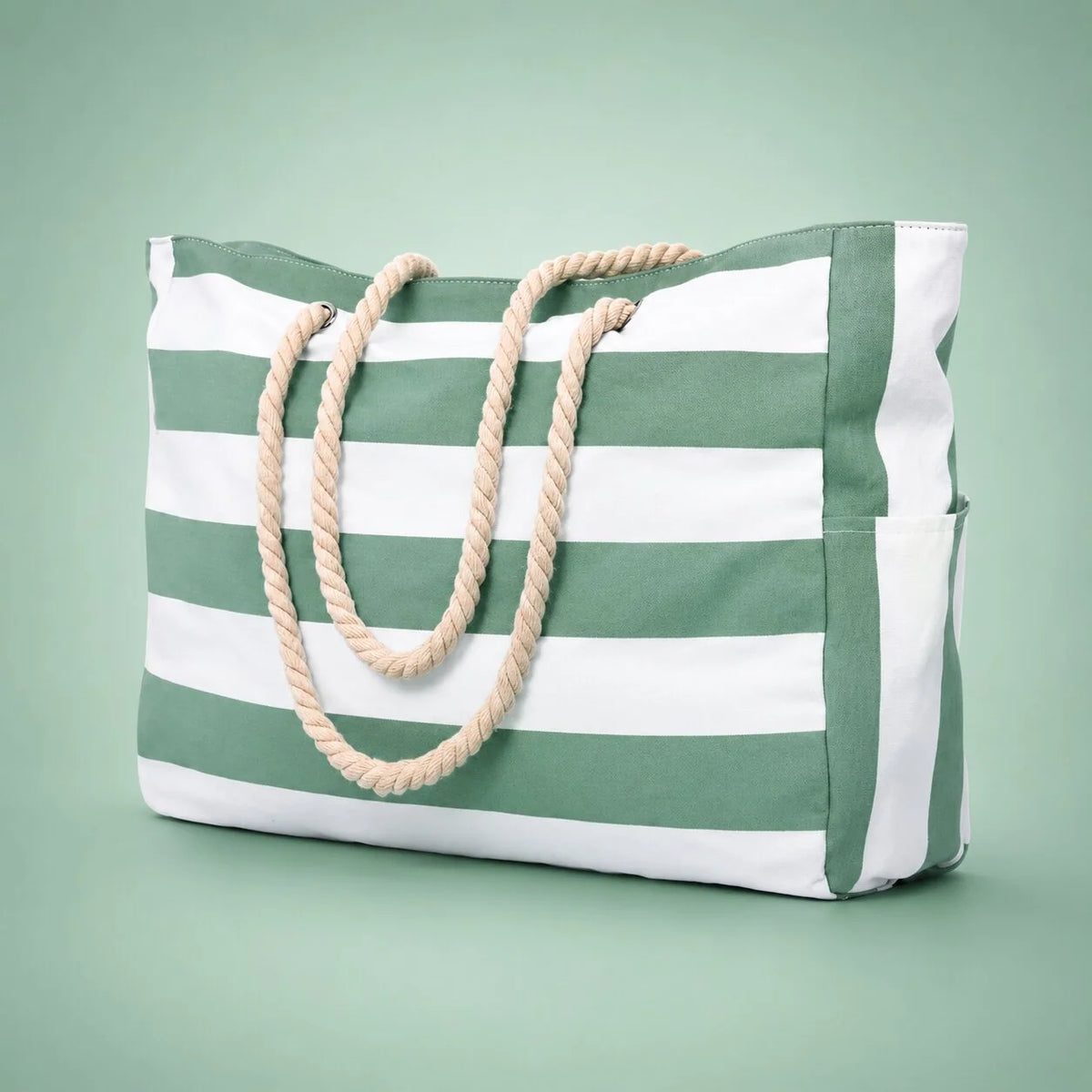Beach Tote Bag Water-Resistant Zip Top & Multiple Pockets