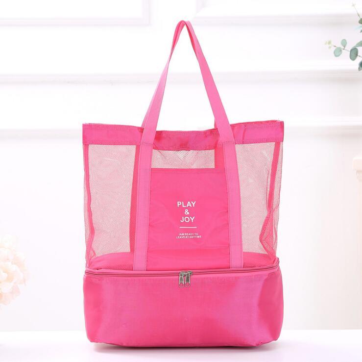 Beach Tote Insulated Cooler Nylon Mesh
