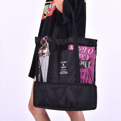 Beach Tote Insulated Cooler Nylon Mesh