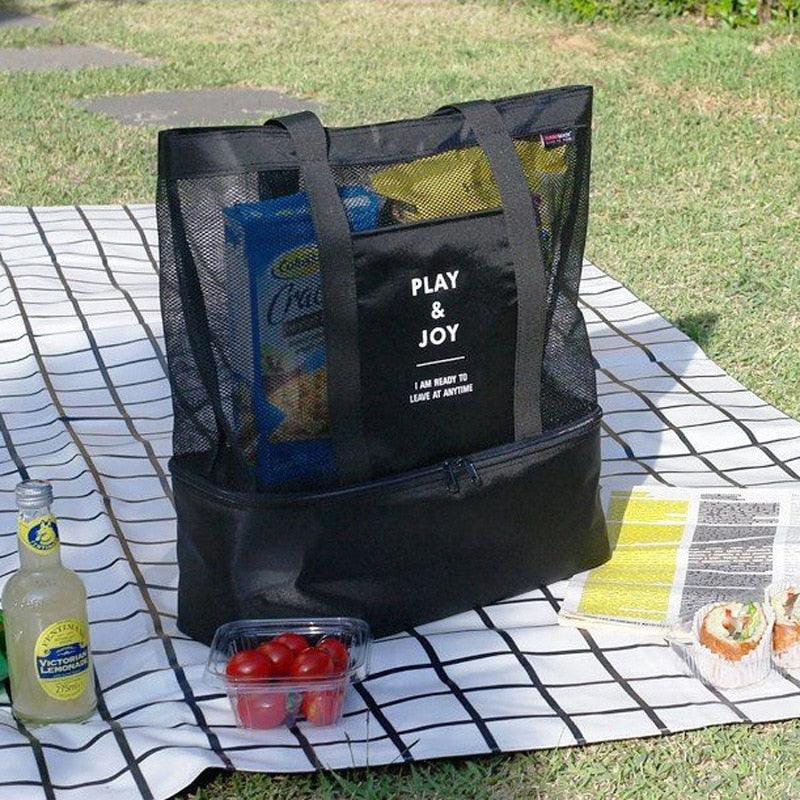 Beach Tote Insulated Cooler Nylon Mesh