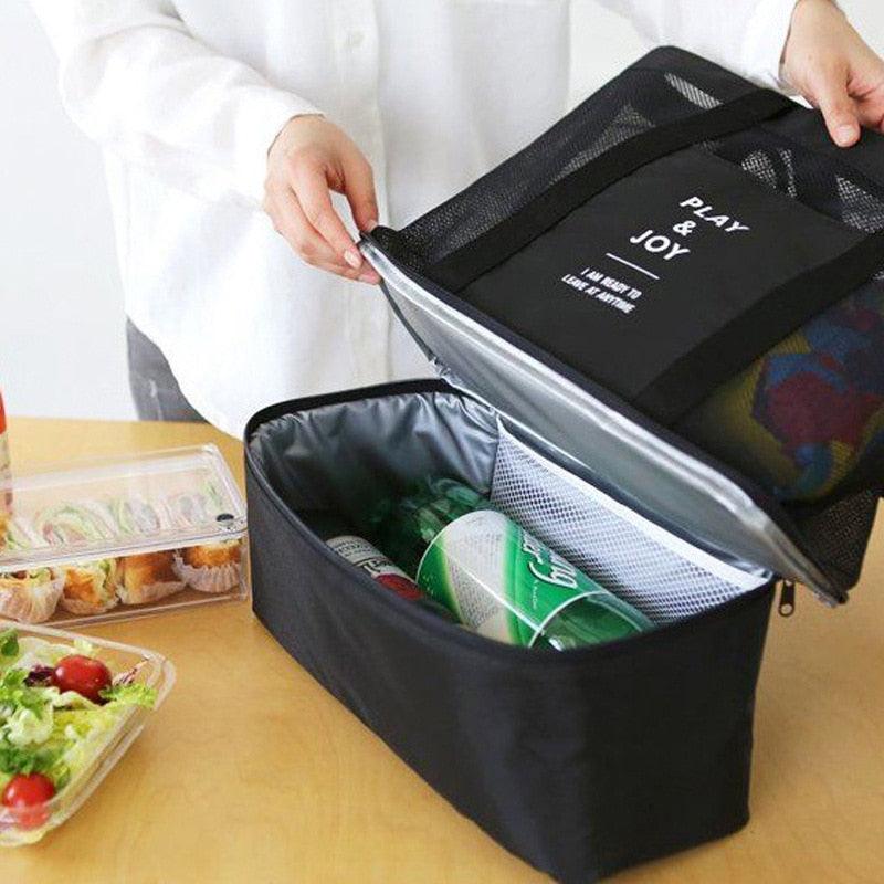Beach Tote Insulated Cooler Nylon Mesh