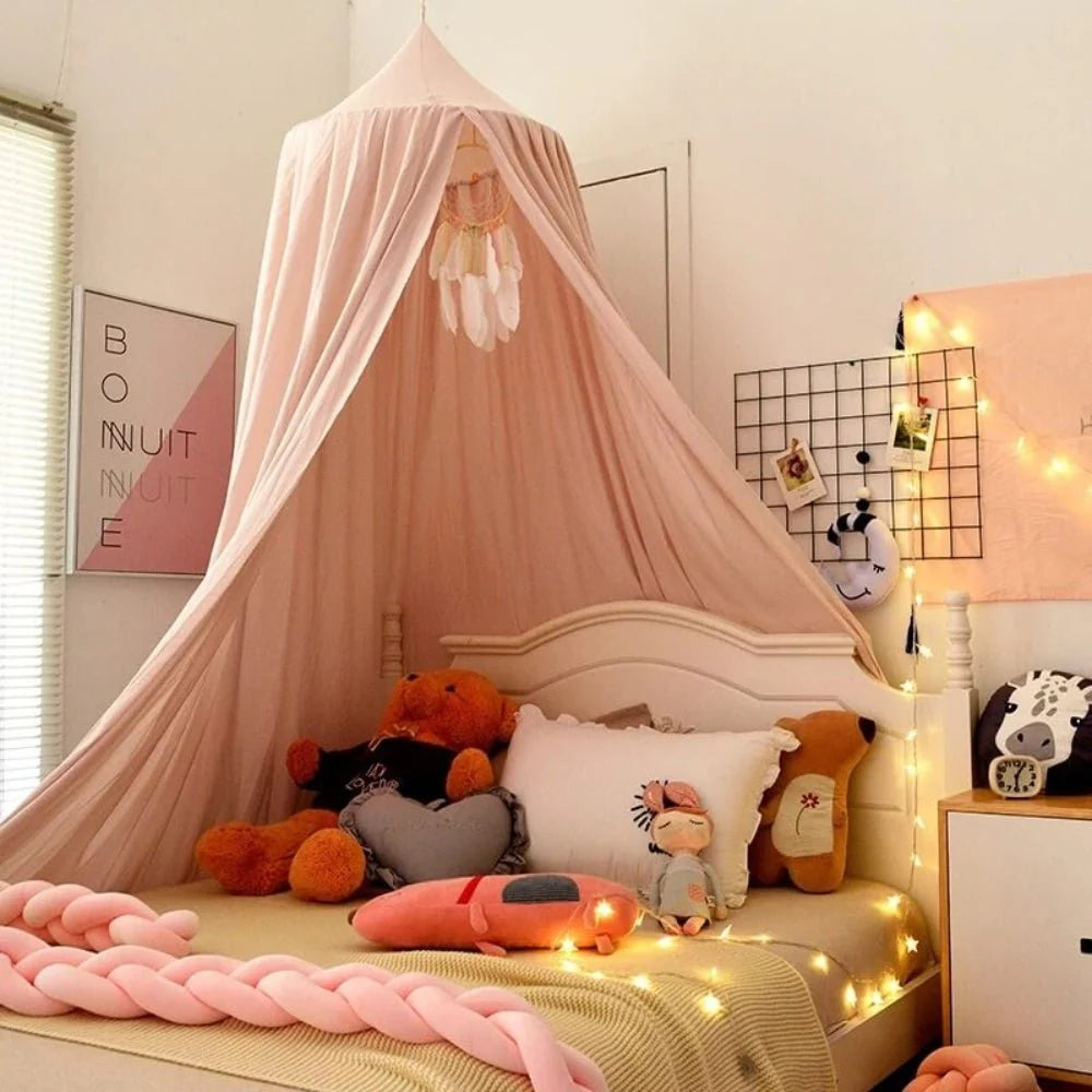 Bed Canopy Soft Breathable Polyester Ceiling Hanging Hook Included