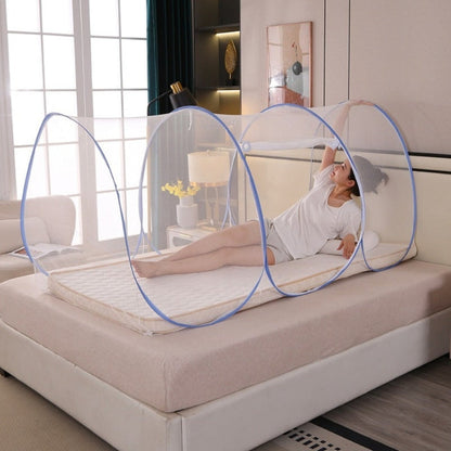 Bed Mosquito Net Foldable with Zipper Lightweight Polyester