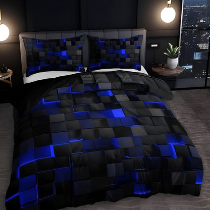 Bedding Set 3D Grid Microfiber-Cotton Breathable