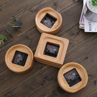 Bedside Alarm Clock Beech Wood Silent Quartz Battery Powered
