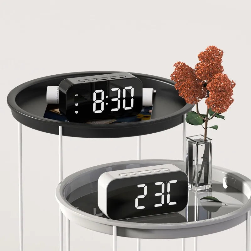 Bedside Alarm Clock Dual Alarms Voice Control & Temp Display