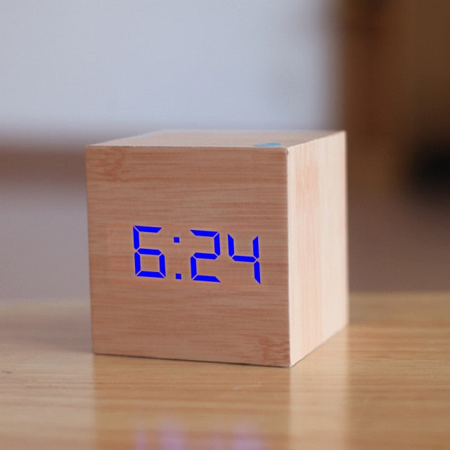 Bedside Alarm Clock LED Time Date Temperature