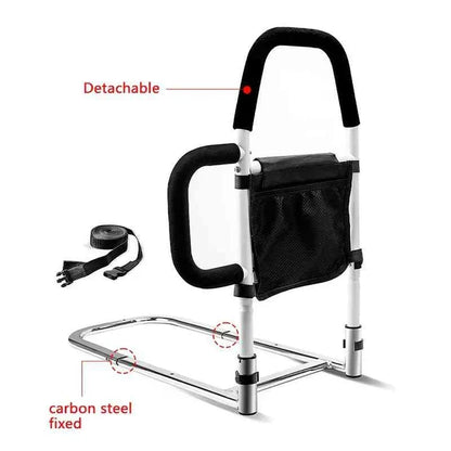 Bedside Assist Rail Reinforced Steel Padded Grip Tool-Free Setup