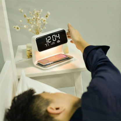 Bedside Lamp Dimmable Touch LED Wireless Charging Alarm