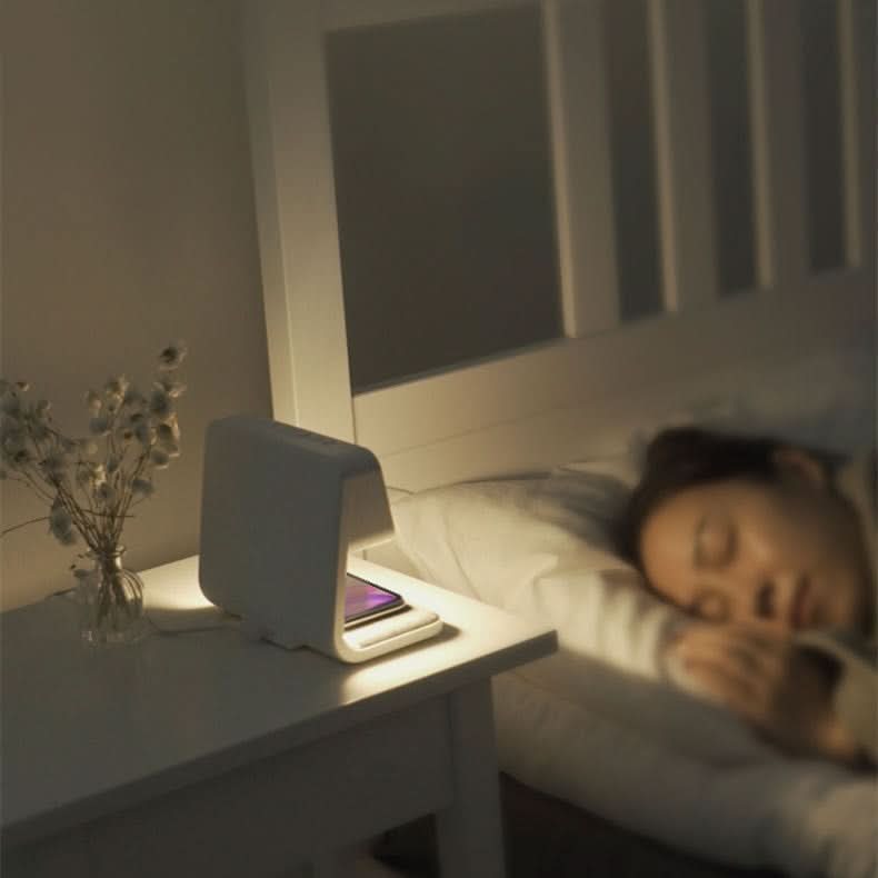Bedside Lamp Dimmable Touch LED Wireless Charging Alarm