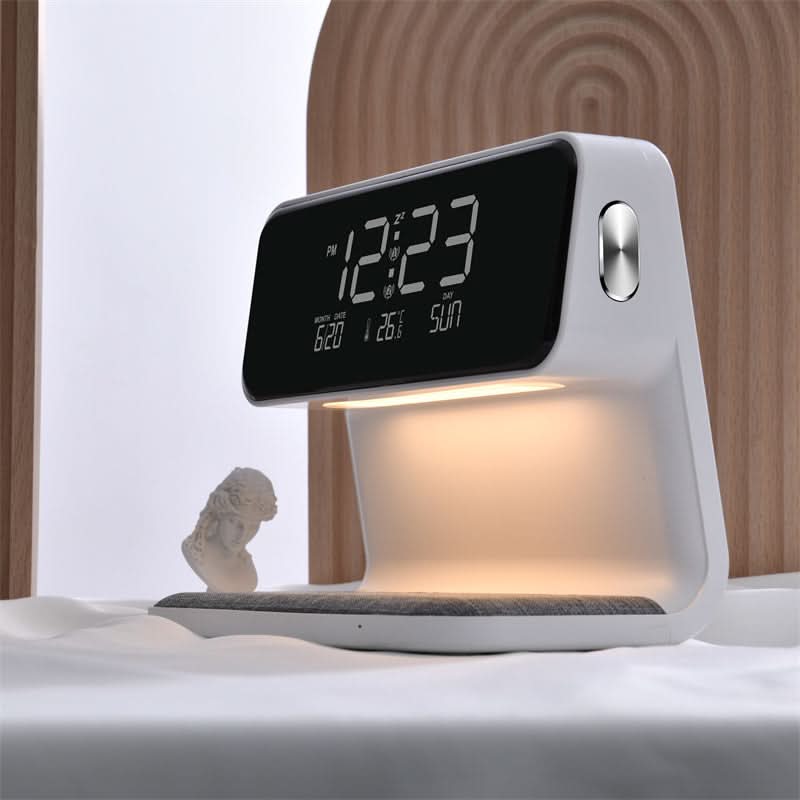 Bedside Lamp Dimmable Touch LED Wireless Charging Alarm