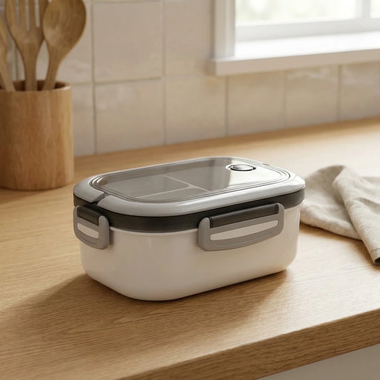 Bento Lunchbox Two-Tier Stackable With Fork & Spoon Included