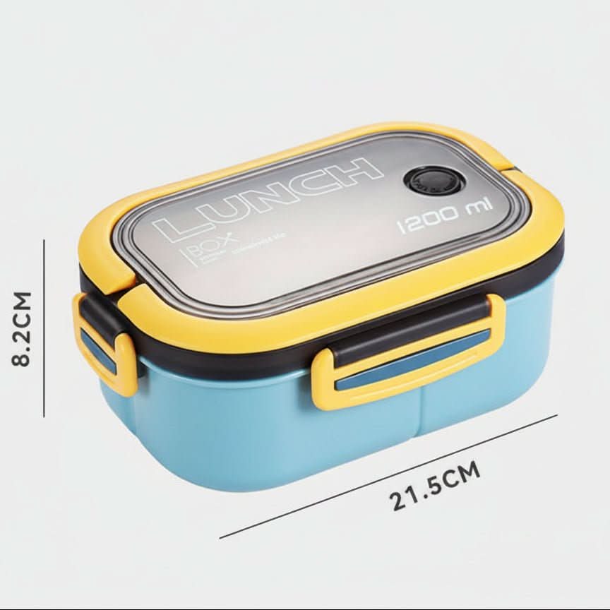 Bento Lunchbox Two-Tier Stackable With Fork & Spoon Included