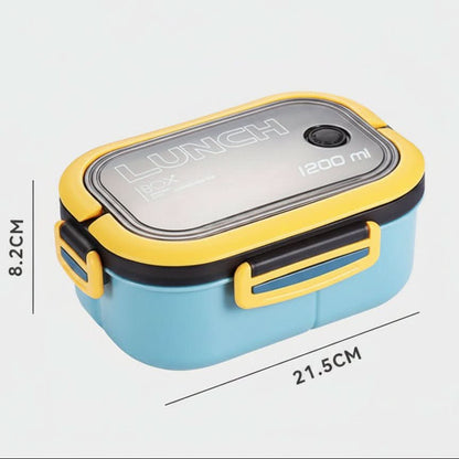 Bento Lunchbox Two-Tier Stackable With Fork & Spoon Included
