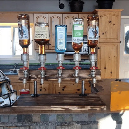 Beverage Dispenser Wooden Casing & Metal Tap 1.32 Gallon