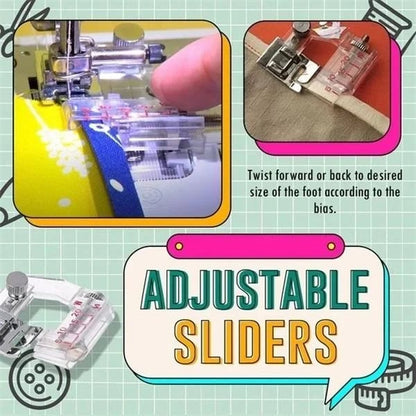 Bias Tape Foot Adjustable 5-20 mm Transparent Scale Guide
