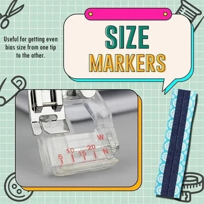 Bias Tape Foot Adjustable 5-20 mm Transparent Scale Guide