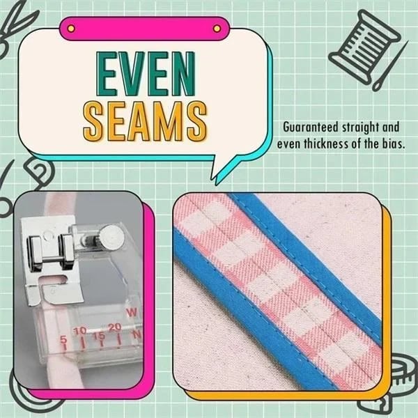 Bias Tape Foot Adjustable 5-20 mm Transparent Scale Guide