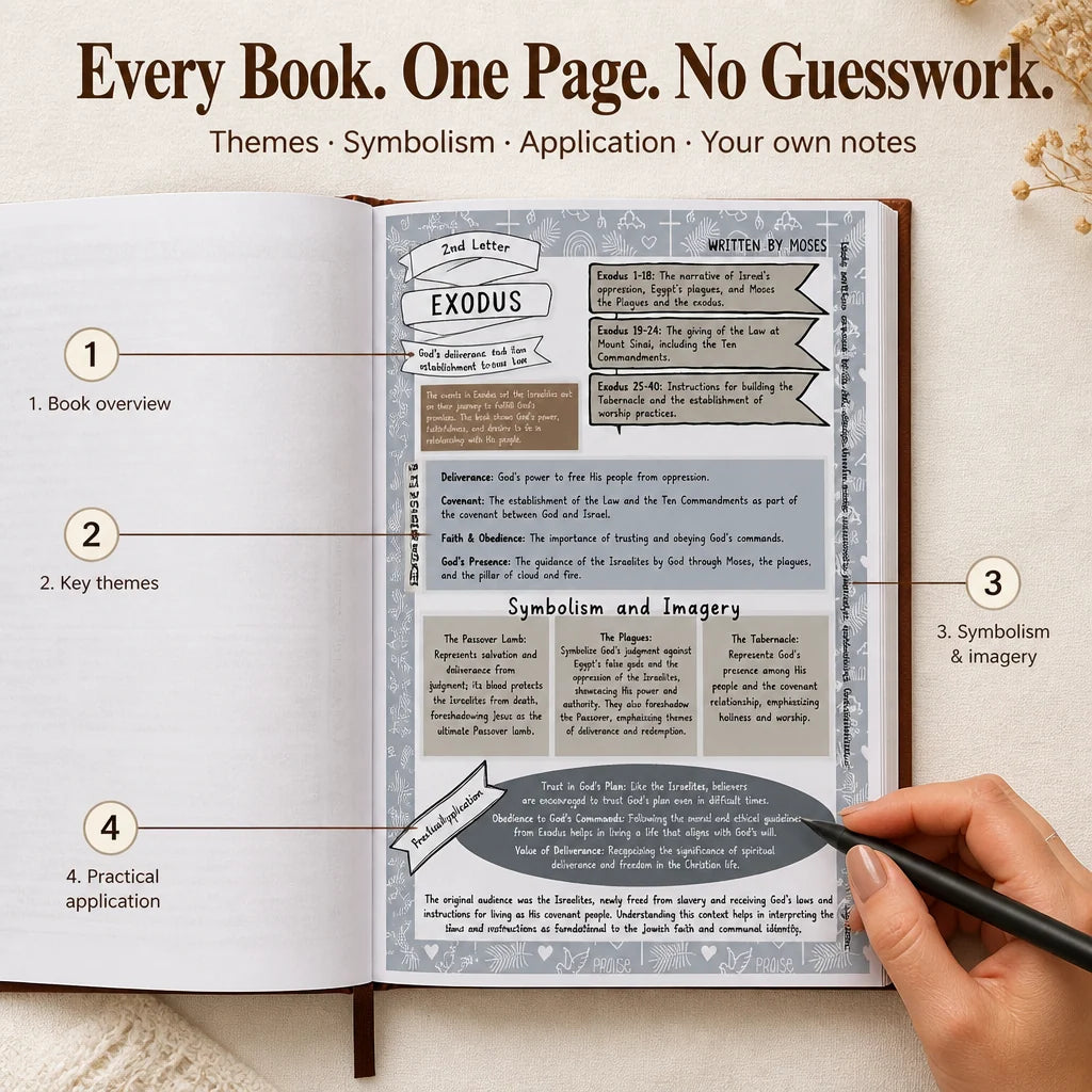 Bible Study Guide Illustrated 66-Book Faux Leather Hardcover