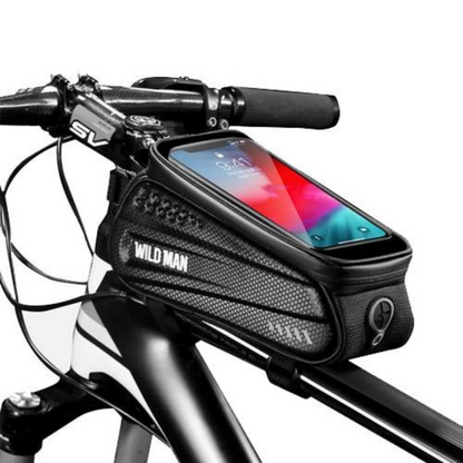 Bicycle Frame Bag Waterproof Hardcase Touchscreen Phone Window Secure Mount