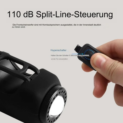 Bicycle Horn 110dB LED Light USB Rechargeable