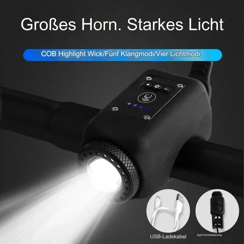 Bicycle Horn 110dB LED Light USB Rechargeable