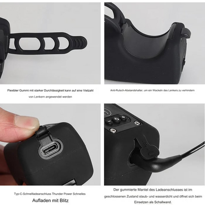 Bicycle Horn 110dB LED Light USB Rechargeable